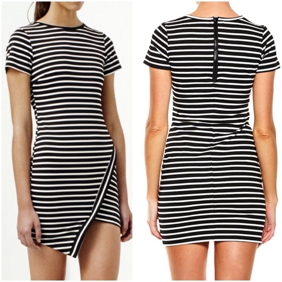 bec and bridge black and white dress